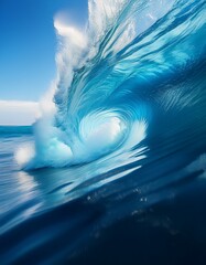 青い海の大きな波（Big waves of the blue ocean）
