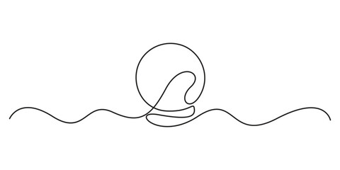 Continuous one line drawing of Crystal ball. Mafic glass globe for concept predict fortune teller in simple linear style. Vector illustration