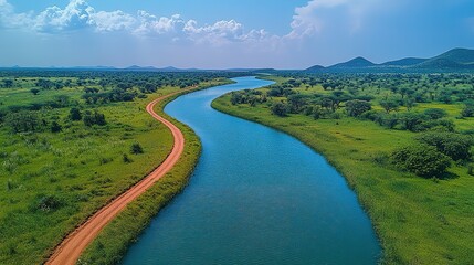 Fototapeta premium landscape with river