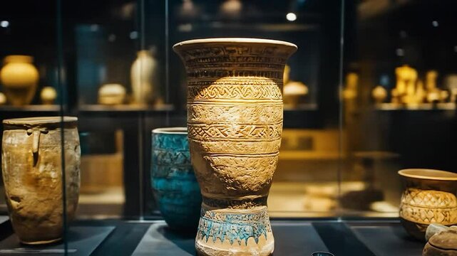 Ancient Egyptian Pottery Museum Display