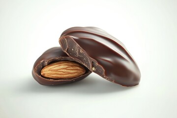 a almond covered in dark chocolate 