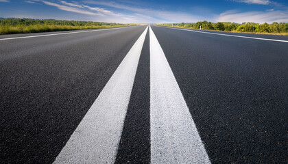 Obraz premium asphalt road with marking lines white stripes