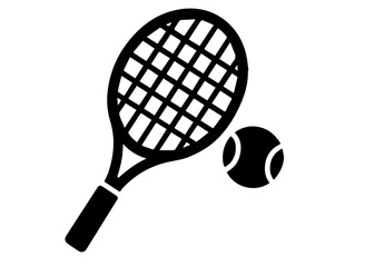tennis racket and ball vector icon