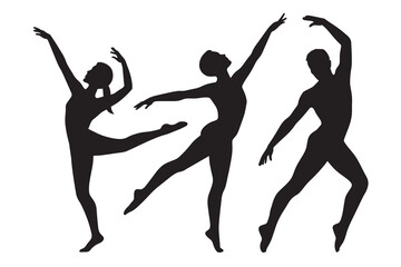 Ballet Dancer Silhouette Vector Set,  Elegant Ballet Poses for Dance, Fitness, and Art Projects, SVG Pack for Graphic Design