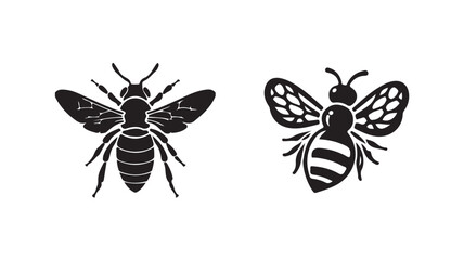 Honey bee silhouette vector illustration eps 10.