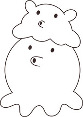 
Cute octopus and squid