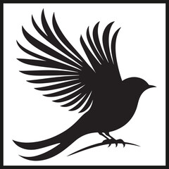 Fototapeta premium A black silhouette of a Bird vector