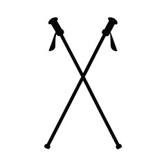 Hiking Stick Pair Icon Vector Illustration
