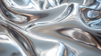 Metallic Liquid Waves Abstract Background
