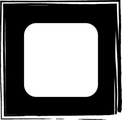 Square brush frames with rounded square border layout