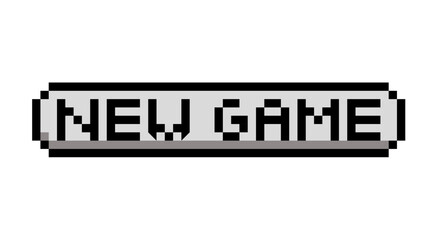 symbol button icon text new game style pixel 