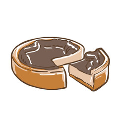 Hand Drawn Cheesecake Illustration Sketch Style Food for Menu, Cafe, and Snack Design