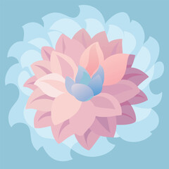 Pastel Pink and Blue Flower Illustration A Serene Floral Design (20).eps