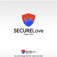 Scure Love Logo Template Design Vector