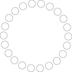 Dotted line circular round frame, symbol, icon