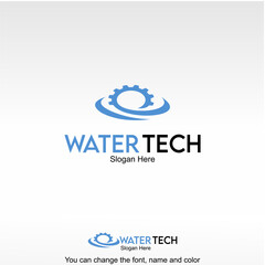 Water Tech Logo Template Design Vector