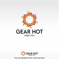 Gear Hot Logo Template Design Vector
