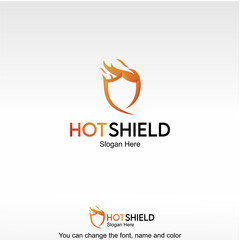 Fototapeta premium Hot Shield Logo Template Design Vector