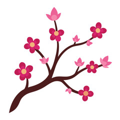 Delicate Pink Blossom Branch Spring Floral Illustration 1 (60).eps