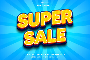 Super Sale 3D Editable Text Effect Template Premium Vector