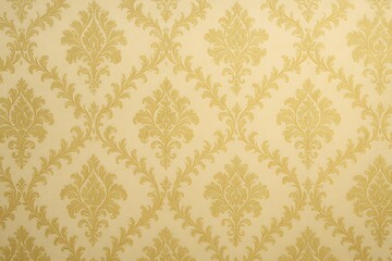 Vintage Damask Wallpaper Texture – Ornate Golden Floral Pattern on Cream Background for Classic Interior Design, Decor, and Elegant Creative Projects