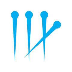 Acupuncture needles colored icon