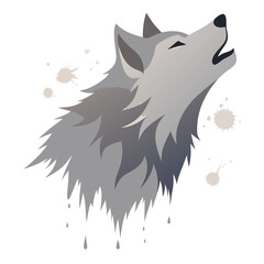 Majestic Howling Wolf A Watercolor Style Vector Illustration
