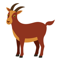 Adorable Brown Goat Illustration Farm Animal Vector Graphic
