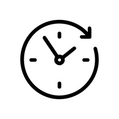 Clock with looping arrow icon. Icon symbol illustration