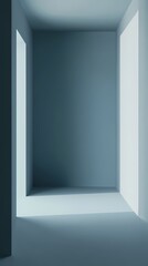 Digital technology blue gray solid geometry architectural illustration poster background
