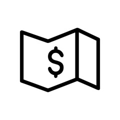 Folded dollar bill icon design. Icon symbol illustration