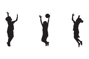 silhouete children playing