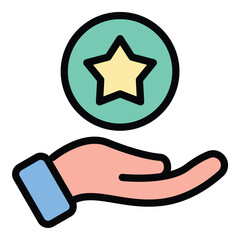Premium service icon flat line style illustration representing high-quality or exclusive offerings, suitable for luxury, subscription, and customer service-related projects