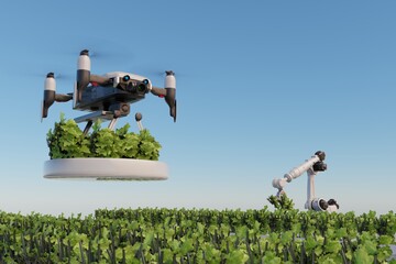 Robotics arm organic farm robot machine processing hand machinery factory green nature plant garden grow food warehouse natural rack glasshouse cos	