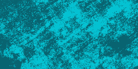 Grungy Halloween teal color background. Creepy spooky vector hand painted ink banner bg. Sponge stamps, splatter sprinkle texture. Grunge paint stroke design. Horizontal Punk Halloween frame border