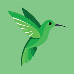 Vibrant Green Hummingbird in Flight Nature's Emerald Jewel