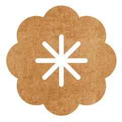 Gold flower silhouette png design element