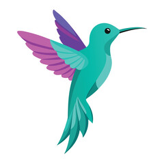 Vibrant Hummingbird in Flight A Colorful Bird Illustration