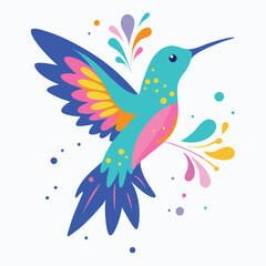 Vibrant Hummingbird Illustration Colorful Bird Design (1 (229).eps)
