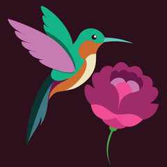 Hummingbird and Flower A Vibrant Vector Illustration (123).eps