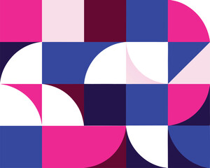 Obraz premium Geometric pattern with squares and circles in bright colors