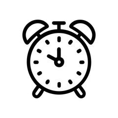 Retro alarm clock signals the time. Icon symbol illustration