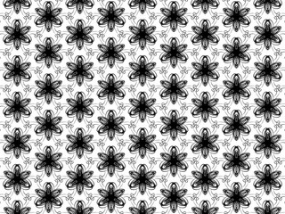 hand-drawn seamless geometric pattern, black and white, dots and lines, repeat design, abstract printable background