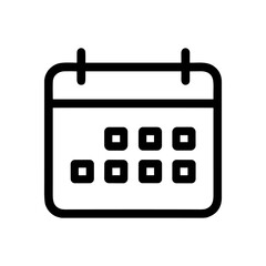 Simple calendar icon for scheduling events. Icon symbol illustration