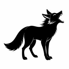 Arctic Fox roar sound silhouette on a white background