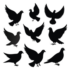 Collection of Dove Silhouettes Elegant Vector Illustrations (1 (333).eps)