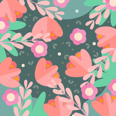 Beautiful floral pattern vintage style vector illustration.