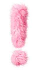 PNG Fluffy font symbol in pink fur, transparent background