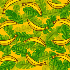 Banana leaf pattern vector background image