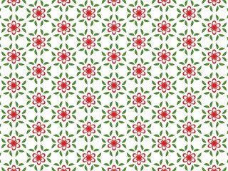 hand-drawn seamless geometric pattern, red, dots and lines, repeat design, abstract printable background